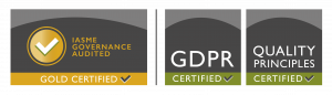 IASME Governance audited, GDPR and Quality Principles certified